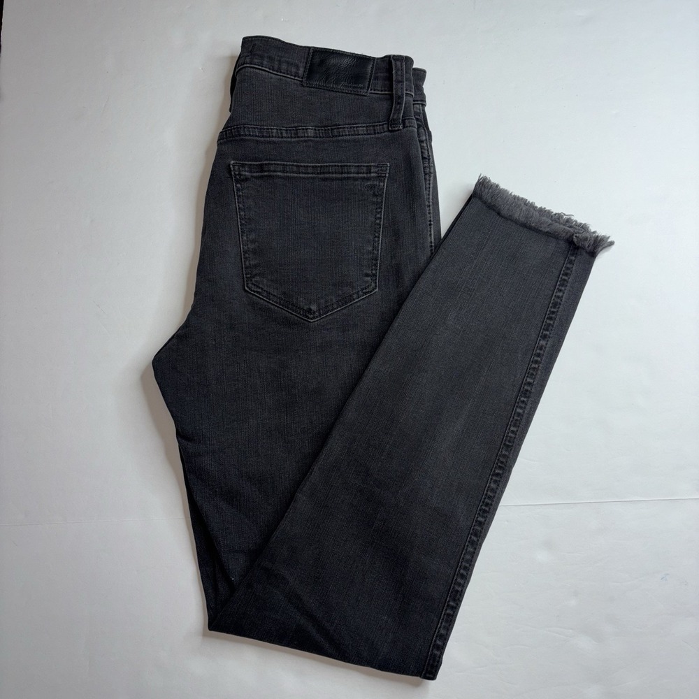 Madewell High Rise Black Wash Skinny Jeans Women's Size 27 Button Fly 28" Inseam